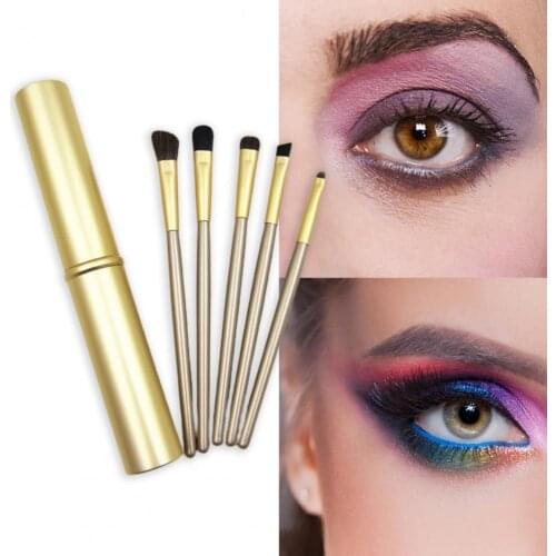 5pcs Professional Travel Portable Mini Eye Makeup Brushes Set Smudge Eyeshadow Eyeliner Eyebrow Brush Lip Make Up Brush kit