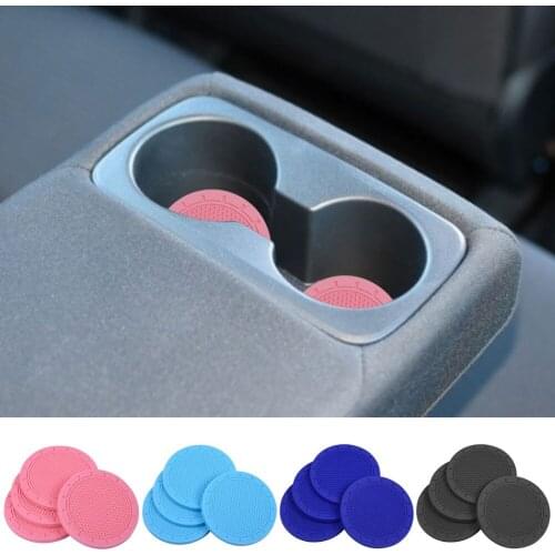 2PCS Car Cup Mat Waterproof Vehicle Coaster Rubber Water Cup Bottle Holder Non-slip Pad For Auto Car Interior Accessories
