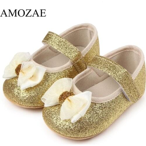 Baby Girls Shining First Walker Toddler Sequin Baby Shoes For Newborn Infant Soft Sole Princess Shoes Soft Bottom For 0-18M