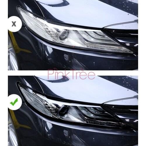 Black TPU Headlight Transparent Anti-scratch Protective Film For Toyota camry 2018 2019 2020 5th XV70