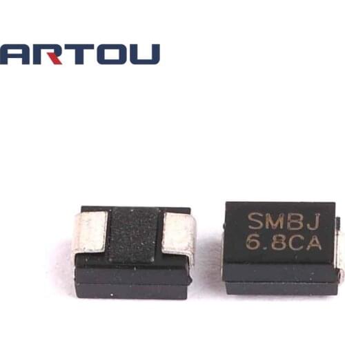 50PCS SMBJ6.8CA P6KE6.8 6.8V Bidirectional TVS Transient Diode