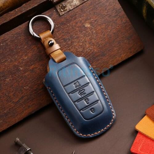 Leather Car Key Case for Toyota Rav4 Highland Fortuner 2015 2016 2017 2018 2019