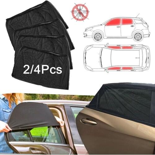 Car Window Sunshade Mesh Front & Rear Side Window Sun Visor Shade Mesh Cover Heat Insulation Anti-mosquito Covers