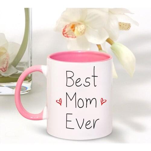 Best Mom Ever Coffee Mugs 11oz Pink Ceramic Cup Mother Birthay Gift Milk Cup Mom Mamma Gift Coffee Cups