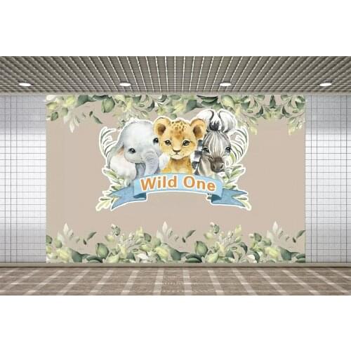 Lyavshi Photographic Backgrounds For Photography Wild One Safari Birthday Party Baby Shower Poster Banner Backdrop Photo Studio