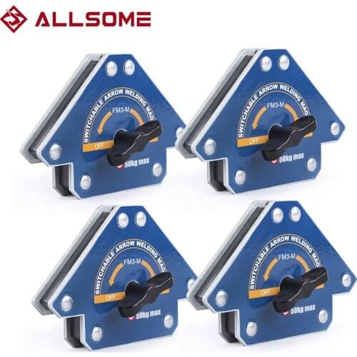 ALLSOME4PCS Magnetic Welding Fixer Holders With Switch Multi-angle 45°,90°, 135° Neodymium Magnet Holding Auxiliary Locator Tool