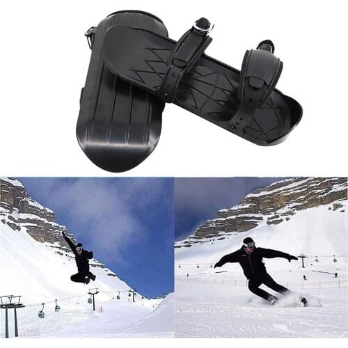Mini Ski Skates For Snow The Short Skiboard Snowblades Adjustable Bindings Portable Skiing Shoes Short Skiboard Snowblades