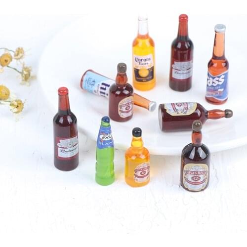 10Pcs 1:12 Dollhouse Miniature Drinks Wine Model Dolls Kitchen Accessories