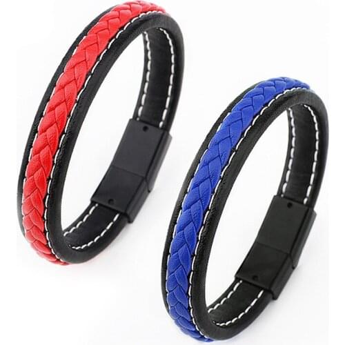 2020 New Fashion Simple Braid Leather Bracelet For Women Magnetic Buckle Men Bracelet Couple Bangle Gift Girl Jewelry pulseras