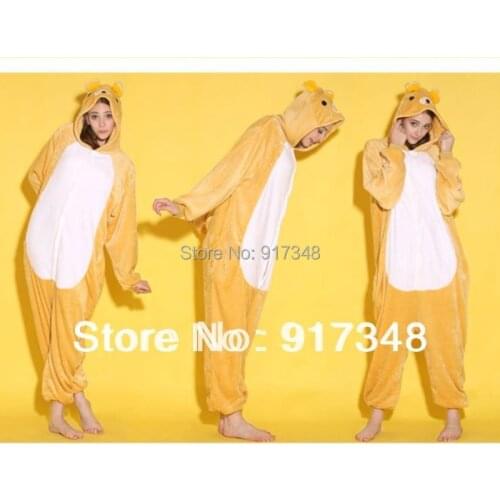 Wholesale Cartoon Animal Yellow Rilakkuma Onesies Onesie Pajamas Jumpsuit Hoodies Sleepwear for Adults for Halloween