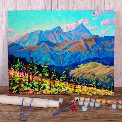 Landscape Mount Mikhailova DIY Paint By Numbers Set Acrylic Paints 40*50 Paiting By Numbers Home Decoration For Handicraft