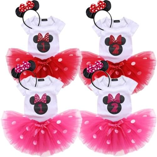 Newborn Baby Girl Tutu Polka Dots Dress 1st 2nd Birthday Outfits Costume Infant Dress Girl Party Summer Clothes
