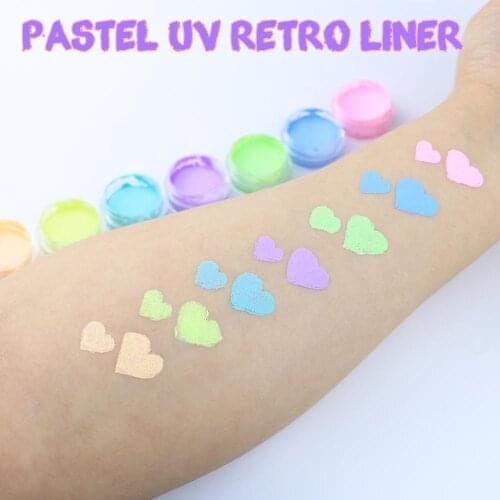 Bowitzki Water Active Retro Liner for Eyeliner Makeup Pastel UV Glow Color Face and Body Paint 3g 50pcs/lot