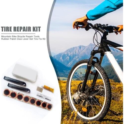Portable Cycling Bike Bicycle Repair Tools Flat Tire Repair Rubber Multifunction Durable Outdoor Patch Glue Lever Tyre Fix Kit