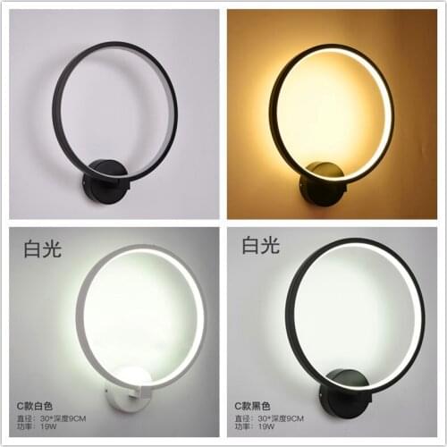 Nordic post-modern simple childrens room bedroom bedside lamp corridor lamp living room background aluminum wall lamp