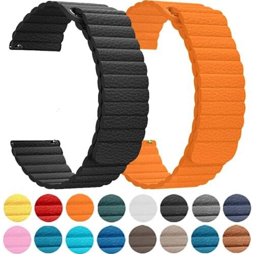 20mm 22mm Loop Leather Strap For HUAWEI WATCH GT 2 Pro Band 3 3pro Magnetic Wrist Bracelet For HONOR Magic ES GS Belt Watchbands