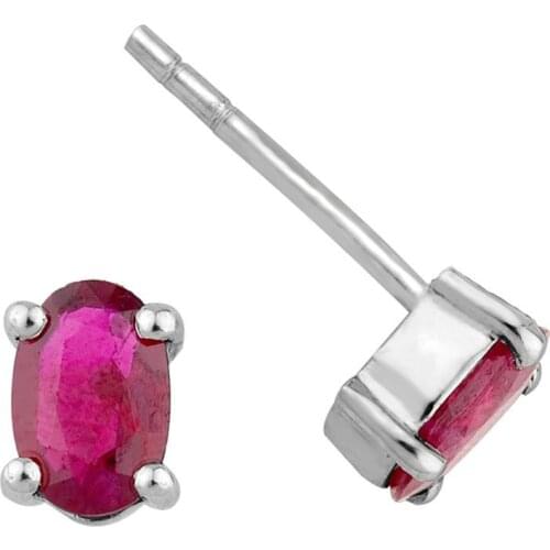 14k Gold Natural Ruby Solitaire Earrings PE1692-3