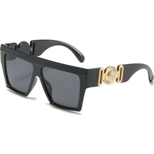 Vintage Oversized Sunglasses Luxury Brand Designer Women Square Sun Glasses Men Retro Shades Eyewear Oculos de sol Feminino