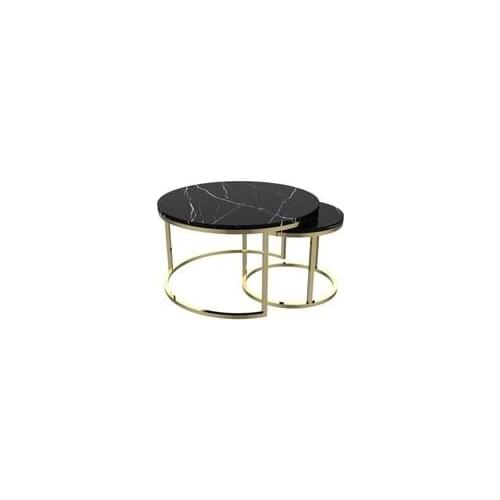 Modern Betina Alexandrette Black Polished Brass Medium Coffee table coffe table
