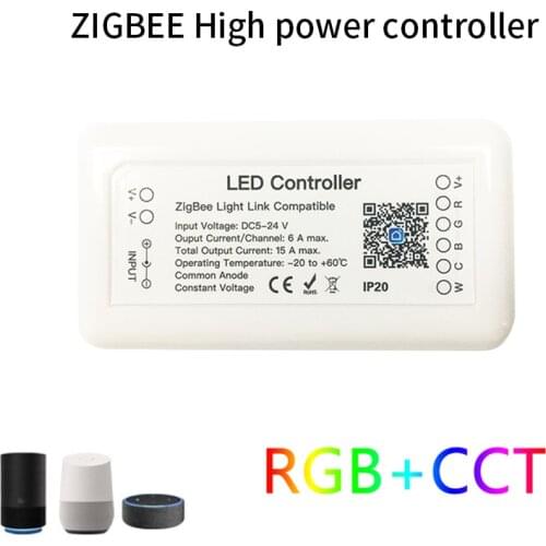 Tuya Zigbee 3.0 Smart LED Controller DC12-24V RGB+CCT 6pin Light Strip ON/OFF Light Switch With Alexa Google Assistant