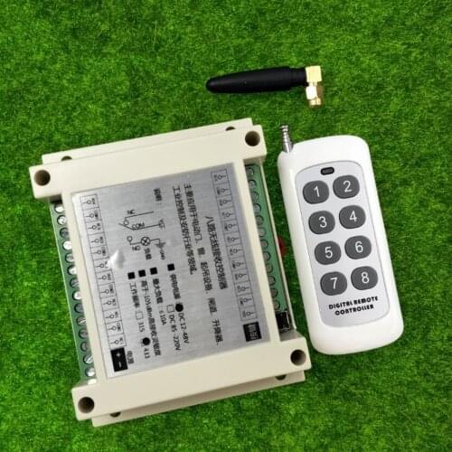 Universal DC 12V 10A relay 8CH RF Wireless radio remote control switch Receiver& Transmitters 433mhz