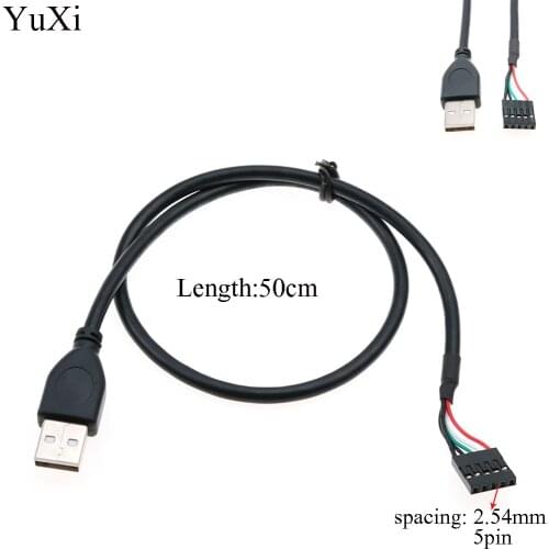 YuXi USB 2.0 Type A Male Jack 5 Pin 5 Wire Adapter Data connection cable spacing 2.54mm