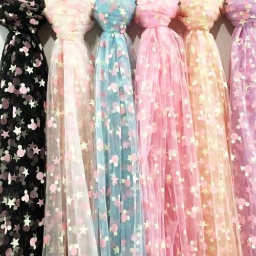 Star Mesh Fabric Dot Decoration Poly Party Stage Cosplay Background DIY Sewing Doll Gauze