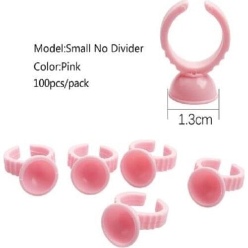 100Pcs Disposable Glue Holder Ring For Eyelashes Extension Tattoo Pigment Holder Pallet Adhesive Glue Holder Palette