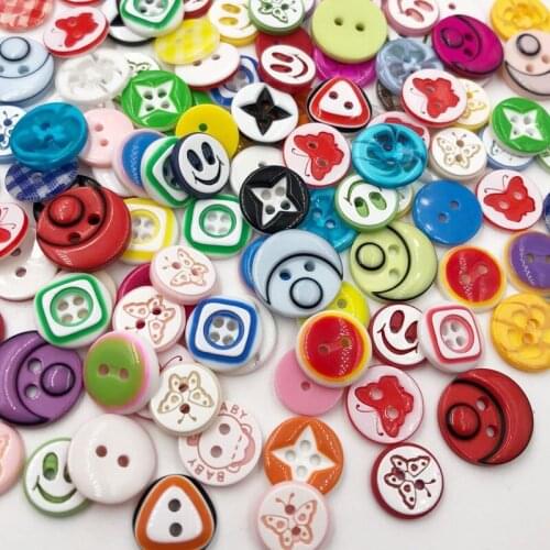 100pcs/package Mix Random Send Colorful Resin Flatback Buttons DIY Scrapbooking Apparel Sewing Accessories PT161