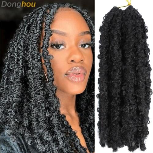 Soft Crotchet Butterfly Locs Hair #30 Blond 12 Strands/Pack Goddess Pre Looped Butterfly Braids Bob Locs Synthetic Braiding Hair