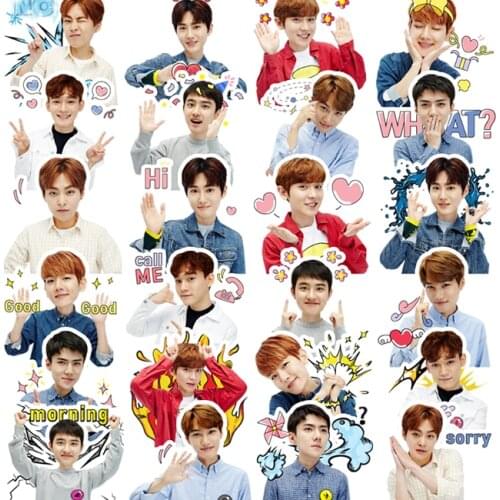 24PCS EXO Paper Sealing Stickers Crafts And Scrapbooking book Decorative sticker DIY Stationery