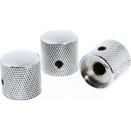 3pcs/set guitar knobs for Guitar Chromed Metal Dome Knobs Knurled Barrel for Electric Guitar Parts Silver knob guitarra