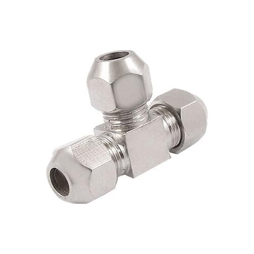 6mm 15/64" Air Hose Pneumatic Tee Union Coupler Compression Fittings