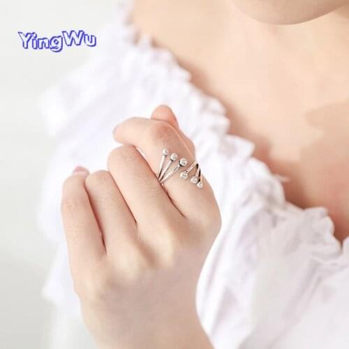 925 Sterling Silver Fashion Korean Irregular Wedding Band Opening Rings For Women Party Jewelry Gifts