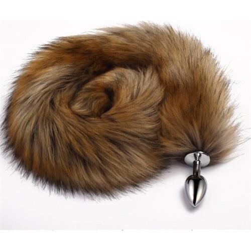 Tail Anal Plug Lengthen Fox Tail Anal Dilator Big Butt Plug Adult Sex Games Couples Cosplay Stimulator Anal SexToy for Men/Women