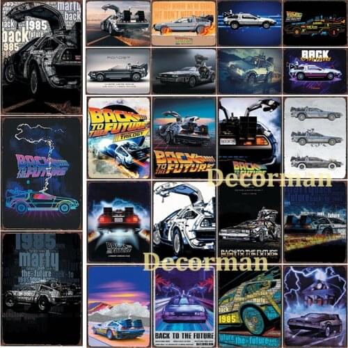[ DecorMan ] Back to the Future CAR Metal SIGN Custom Movie Poster Wall Painting PUB Room Bar Hotel Room Student Decor LTA-2013