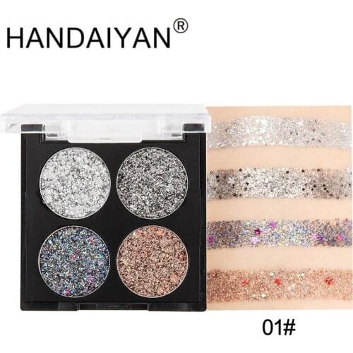HANDAIYAN 4 Color/set Diamond Eyeshadow Pallete Waterproof Shinny Eye Shadow Professional Make Up Palette Cosmetic for Women Eye