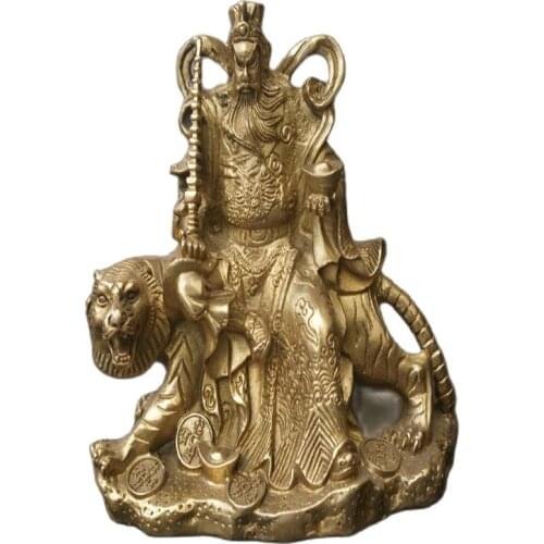 China old Bronze statue God of wealthworship copper statue ware of Fengshui