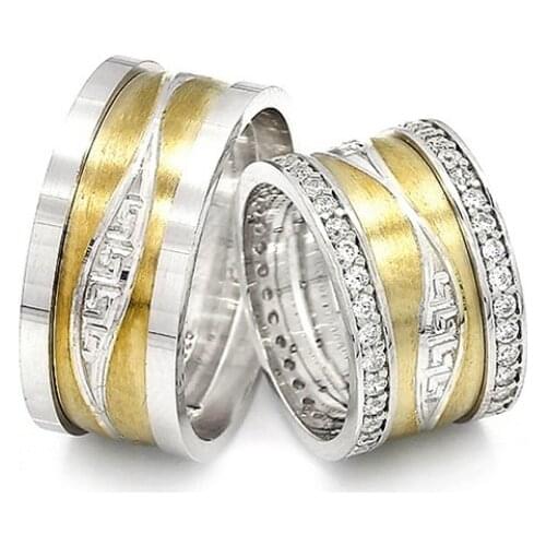Couple Wedding Ring Sterling Silver 925 Woman And Man Luxury Jewelry Bands Engagement Anniversary Anatolian Civilization Models