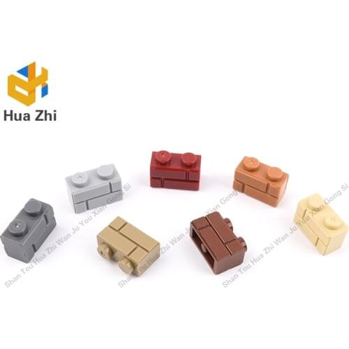 10PCS 98283 Brick Special 1 x 2 with Masonry Brick ProfileBuilding Blocks Parts MOC DIY Education Build Toys Brick