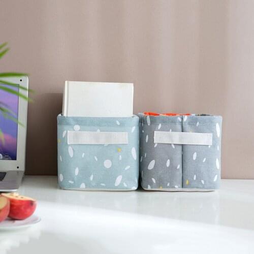 Cube Storage Box Waterproof Cotton Linen Storage Basket Toy Organizer with Handles Gift Basket for Home Office Clothes Organizer
