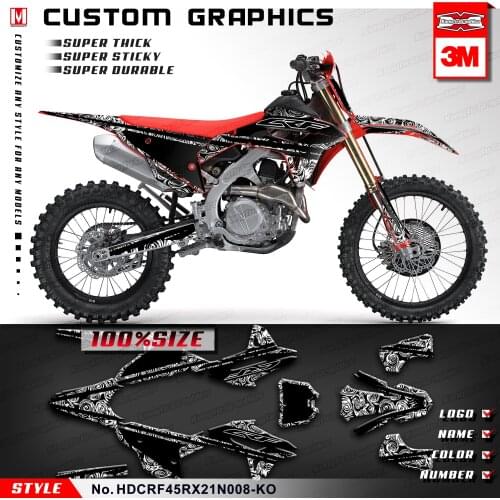 KUNGFU GRAPHICS MX Racing Stickers Dirt Bike Décor for CRF450R CRF450RX CRF 450R 450RX 2021 2022, Customizable