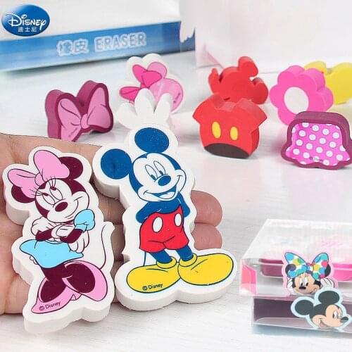 Disney Cute Mickey Minnie Eraser Color Cartoon Eraser Wipe Clean No Traces Pencil Eraser Office School Supplies Gift