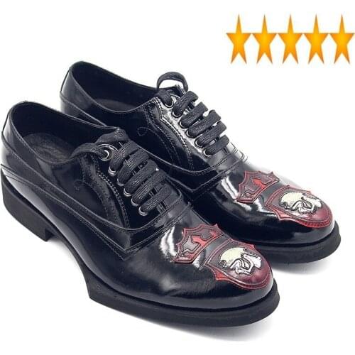 Lace 2021 Gentleman Formal Handmade Up Oxford Men Cow Leather Retro Derby Red Classic Office Party Dress Shoes Male