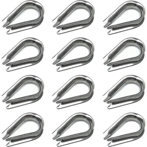 12 Pcs M10 Stainless Steel Thimble for 3/8 Inch Diameter Wire Rope Cable Thimbles Rigging