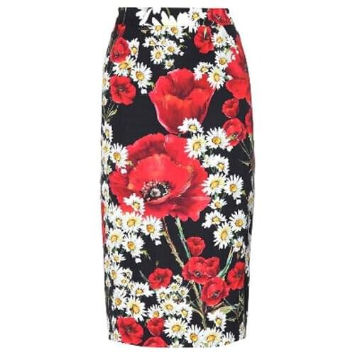 Summer New Fashion Women Customized Casual Cute Bodycon Floral Print Pencil skirts Plus Size 3XS-10XL skirt
