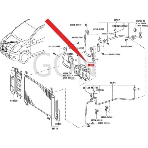 Cooler refrigerant suction hose 2008-Toy ota YAR IS air conditioner low pressure pipe low pressure pipe pump-steam