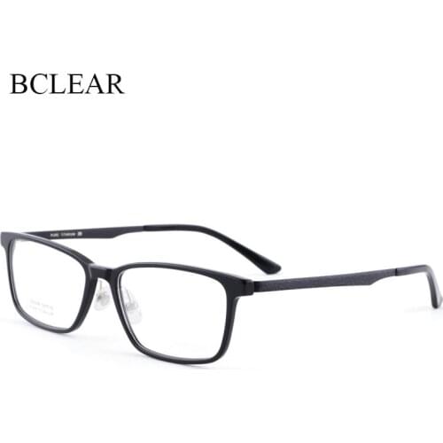 BCLEAR Korean Fashion Eye Glasses Acetate Frame Titanium Legs Optical Eyeglasses Black Eyewear Frames Spectacle for Men Vintage