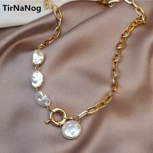 South Koreas Irregular Baroque Pearls Female 2021 New Tide Niche Design Feeling Necklace Chain Of Clavicle