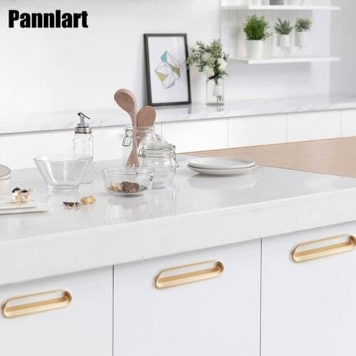 Pannlart 1 Pc New Furniture Handles Zinc Alloy Drawer Knob Invisible Cabinet Wardrobe Door Knobs Kitchen Cabinets Pulls Handles